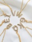 Fashion K Copper-inlaid Zircon Alphabet Necklace