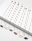 Fashion Pink Geometric-wrapped Natural Stone Alloy Necklace