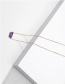 Fashion Purple Transparent Geometric Resin Gradient Alloy Necklace
