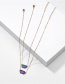 Fashion Purple Transparent Geometric Resin Gradient Alloy Necklace