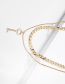 Fashion Golden Snake Chain Flat Pressed Chain Alloy Key Multilayer Necklace