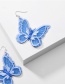 Fashion Blue Eugen Yarn Lace Butterfly Earrings