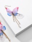 Fashion Color Mixing Eugen Yarn Simulation Butterfly Wings Chain Tassel Pearl Earrings