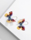 Fashion Royal Blue Eugen Yarn Simulation Butterfly Wings Alloy Earrings