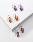 Fashion Purple Transparent Resin Geometric Alloy Earrings