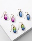 Fashion Royal Blue Transparent Resin Geometric Alloy Earrings