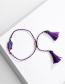 Fashion Royal Blue Transparent Resin Drawstring Adjustable Woven Bracelet