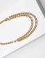 Fashion Golden Metal Chain Double Short Necklace