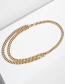 Fashion Golden Metal Chain Double Short Necklace