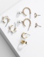 Fashion Golden Pearl Geometry C-shaped Ear Clip Set