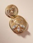 Fashion Golden Geometric Hollow Snail And Diamond Alloy Earrings