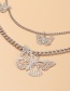 Fashion Silver Butterfly Hollow Alloy Multi-layer Necklace
