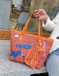 Fashion Orange Sprayed Letter Large Capacity Shoulder Bag