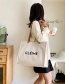 Fashion White Canvas Letter Printed Large Capacity Shoulder Bag