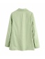 Fashion Green Linen Single-breasted Blazer