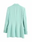 Fashion Lake Green Double-breasted Solid Color Blazer