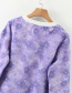 Fashion Purple Eugen Yarn Stitching Double-layer Contrast Sweater