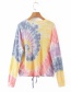 Fashion Color Tie-dye Lace-up Contrast Loose Sweater