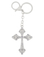 Fashion Silver Cross Diamond Key Chain