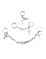 Fashion White K Chain U-shaped Cross Tassel Ring Set