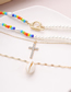 Fashion Golden Shell Asymmetric Handmade Beaded Cross Multilayer Necklace