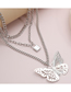 Fashion White K Geometric Three-dimensional Hollow Butterfly Lock Necklace