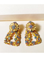 Fashion Blue Geometric Diamond Earrings