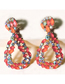 Fashion Pink Geometric Water Drop Diamond Earrings