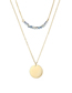 Fashion Blue Stainless Steel Round Crystal Multi-layer Necklace