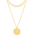 Fashion Golden Round Stainless Steel Geometric Multi-layer Necklace