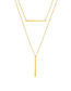 Fashion Rose Gold Geometric Shape Stainless Steel Multi-layer Necklace