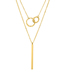 Fashion Rose Gold Geometric Round Shape Stainless Steel Multi-layer Necklace