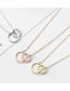 Fashion Rose Gold Geometric Round Shape Stainless Steel Multi-layer Necklace