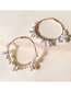 Fashion Golden Pearl Winding Large Hoop Alloy Earrings
