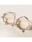 Fashion Golden Pearl Winding Large Hoop Alloy Earrings