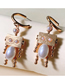 Fashion Golden Robot Pearl Geometric Earrings