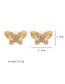 Fashion Golden Hollow-set Rhinestone Butterfly Alloy Earrings