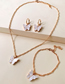 Fashion White Earrings Butterfly Resin Alloy Necklace Bracelet Earrings