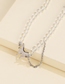 Fashion Silver Butterfly Transparent Crystal Chain Necklace