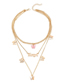Fashion Pink Alloy Resin Three-dimensional Butterfly Alphabet Multi-layer Necklace