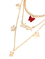 Fashion Red Alloy Resin Three-dimensional Butterfly Alphabet Multi-layer Necklace