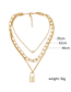 Fashion Silver Alloy Lock Heart Love Multi-layer Necklace