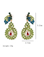 Fashion Yellow Pear-cut Alloy Earrings With Crystal Diamonds