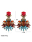 Fashion Color Mixing Diamond-shaped Geometric Crystal Earrings