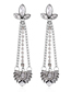 Fashion Silver Diamond-shaped Geometric Alloy Chain Earrings