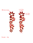 Fashion Red Pearl Alloy Multi-layer Earrings Studded With Diamond Flowers