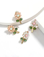 Fashion White Alloy Diamond Acrylic Flower Earrings
