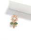 Fashion White Alloy Diamond Acrylic Flower Earrings