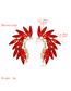 Fashion Red Curved Alloy Pierced Earrings With Diamonds