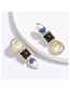 Fashion Blue And White Alloy Geometric Resin Earrings